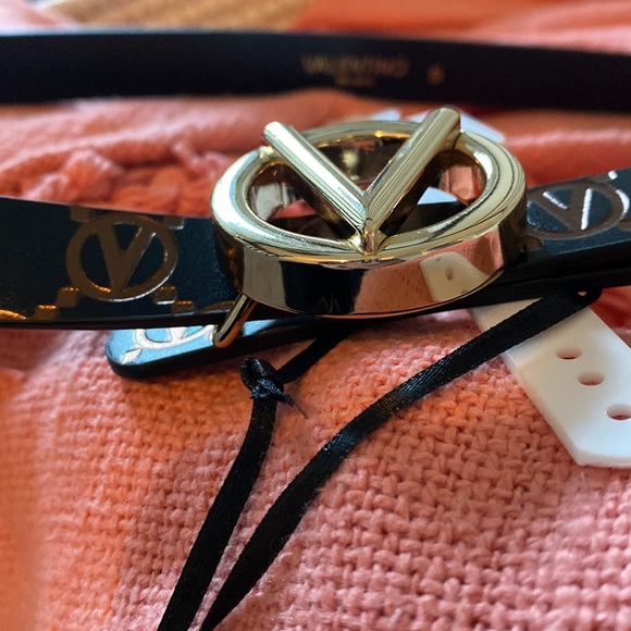 NWT VALENTINO BY MARIO VALENTINO Baby Monogram Logo Leather Belt - Picture 8 of 11
